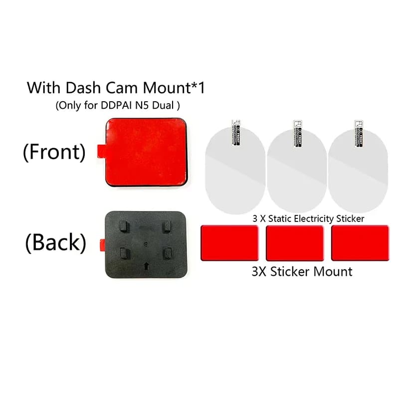 For DDPAI Dash Cam N5 double mounting static adhesives for DDPAI Car DVR N5 Dual film holder