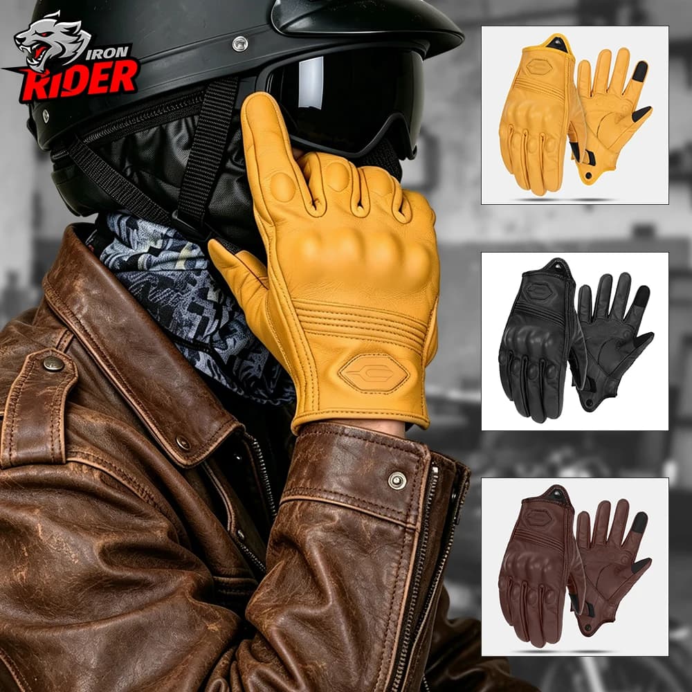 Motorcycle Warmth Racing Gloves Winter Windproof PU Leather Motocross Glove Men Women Motorcyclist Protected Gloves