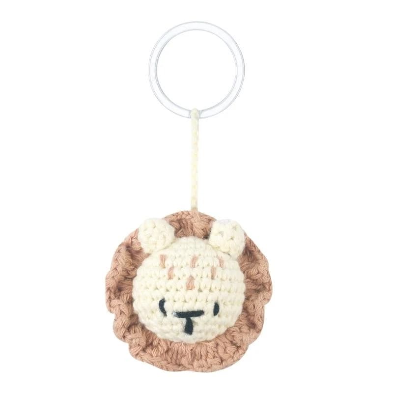Portachiavi con borsa per bambole con uncinetto a forma animale del fumetto, interessante ciondolo con catena in cotone per