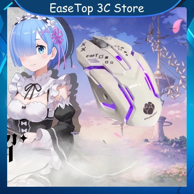 New Brand Mouse Rem Emilia Co Anime 2.4G Ergonomic Rechargeable silent wireless mouse Anime Mouse computer game smooth Mouse