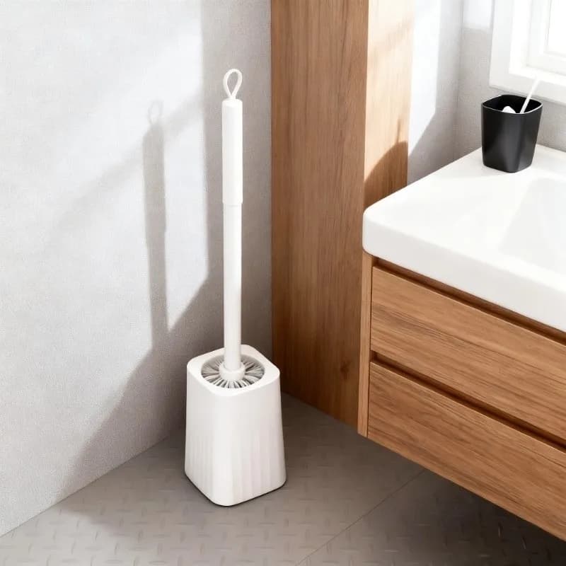 Spazzola per WC con Scatola Portaoggetti, Strumento per la Pulizia e l'Igiene del Bagno, Organizzatore Essenziale per la Casa