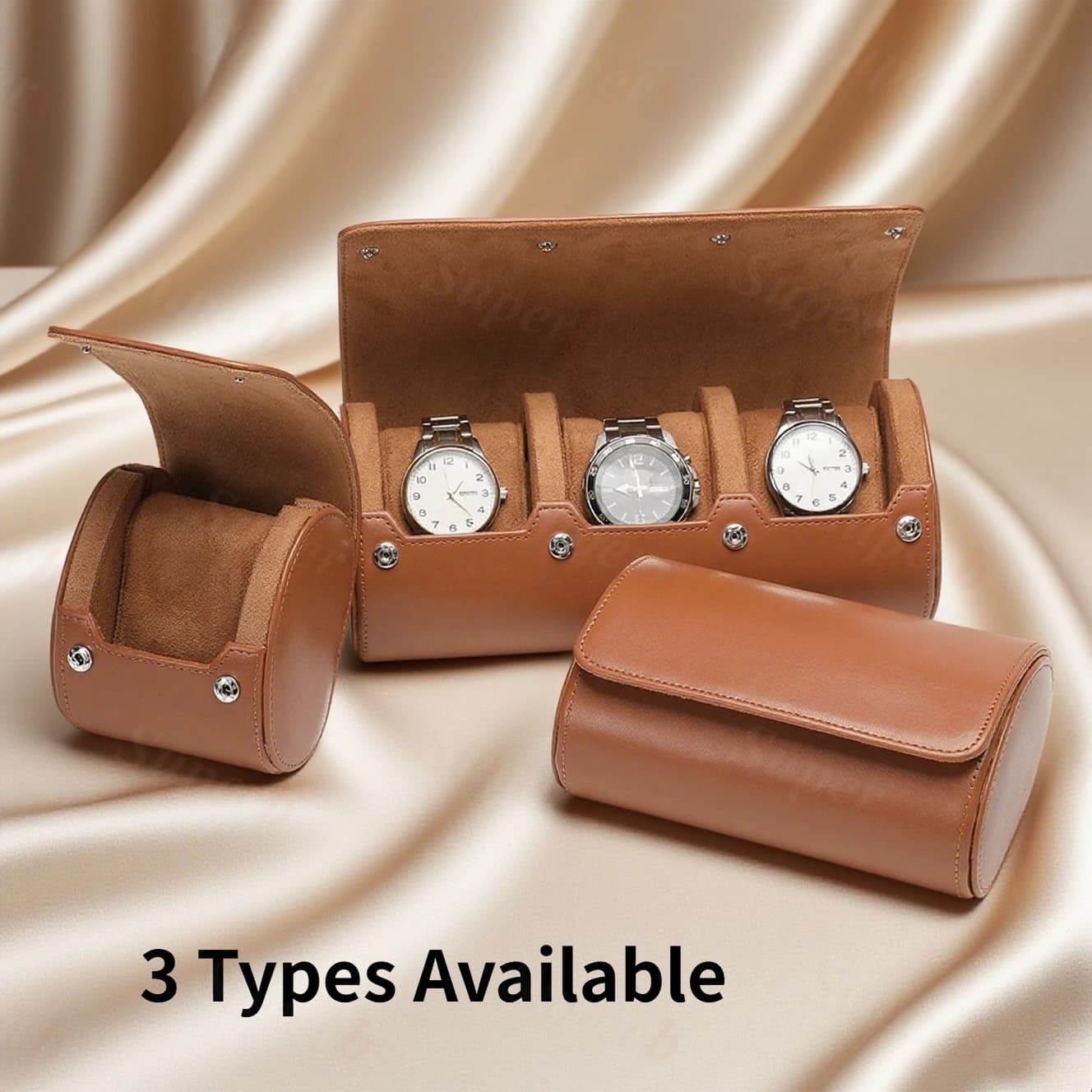 Custodia da viaggio per orologio con rotolo da 1/2/3 slot per riporre e organizer per orologi, archiviazione sicura con innovativi cuscini rimovibili e divisori solidi