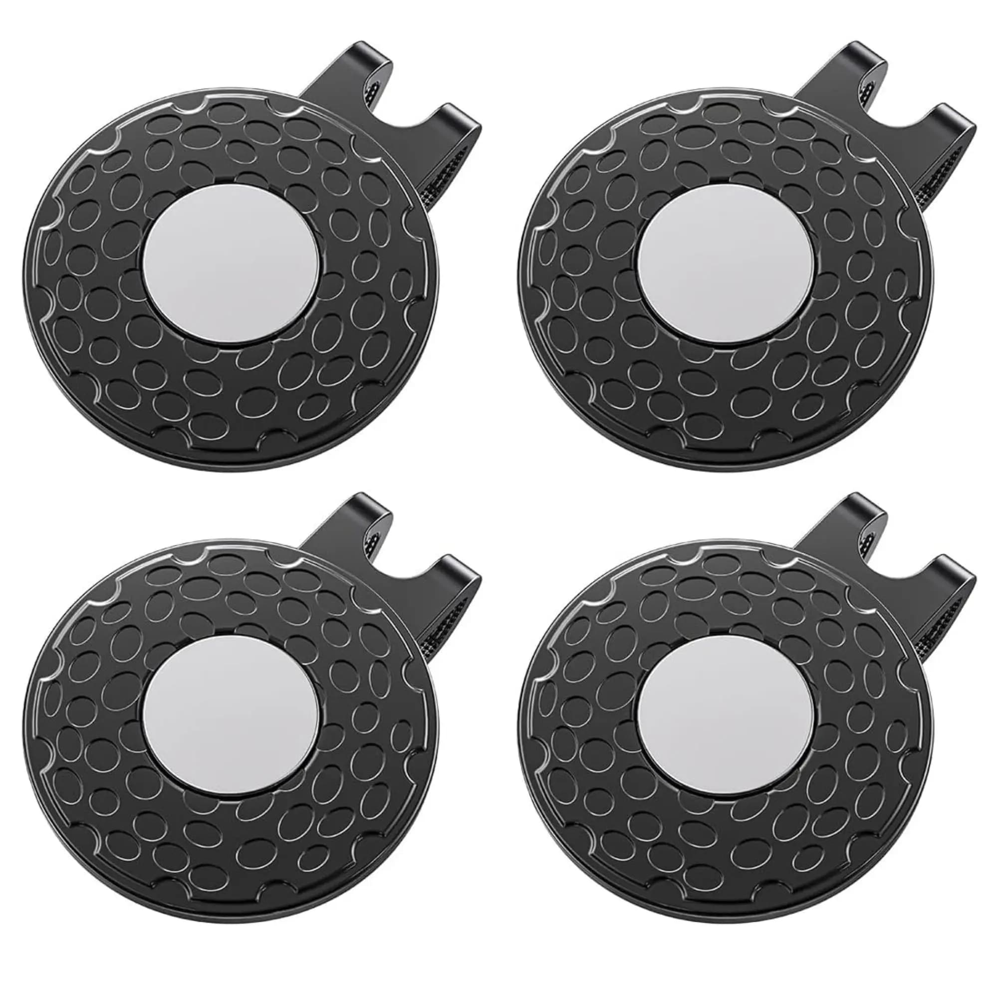 4-pack Golf Cap Clips - Zinc Alloy With Strong Magnet, Magnetic Hat Clips For Metal Ball Markers, Great Gift for Golf Lovers