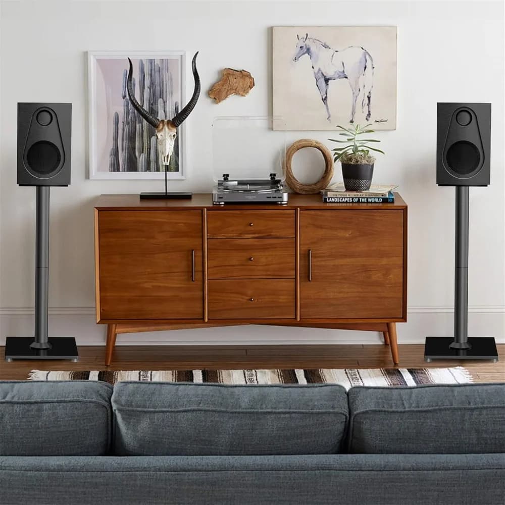 Supporti Universali per Altoparlanti Spediti dagli USA, Coppia Altezza 70 cm, per Altoparlanti da Scaffale, Surround, Monitor da Studio fino a 10 kg
