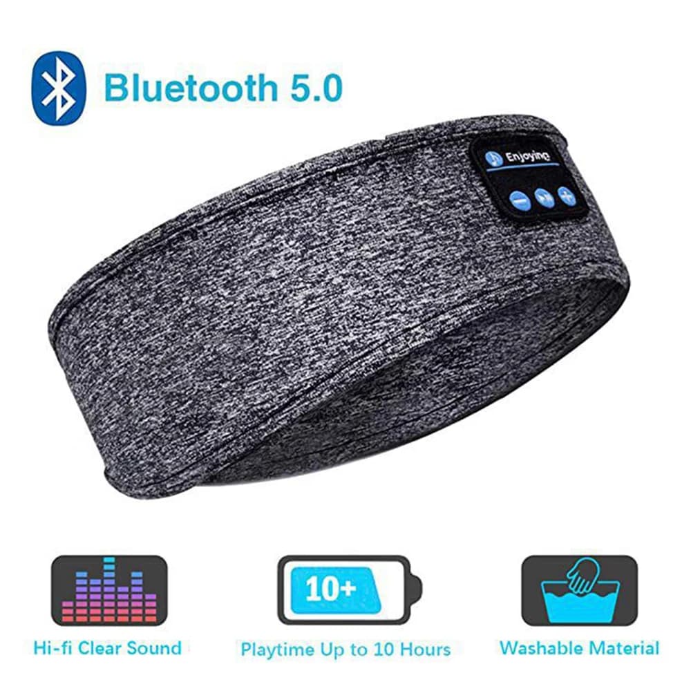 Auricolari compatibili con Bluetooth Sport Fascia per dormire Cuffie wireless elastiche Maschera per gli occhi per musica Fascia per cuffie per occhi wireless