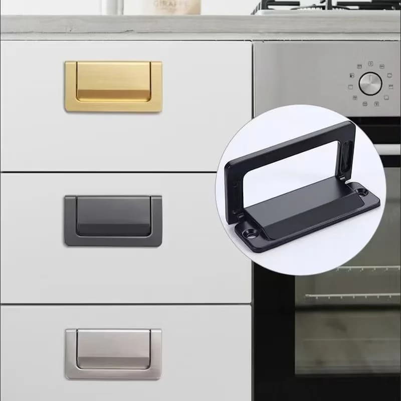 Maniglia per cassetto dorata Maniglia ribaltabile Maniglia nascosta Maniglia moderna per mobili Maniglia per porta dell'armadio e dell'armadio Maniglia per cassetto della cucina