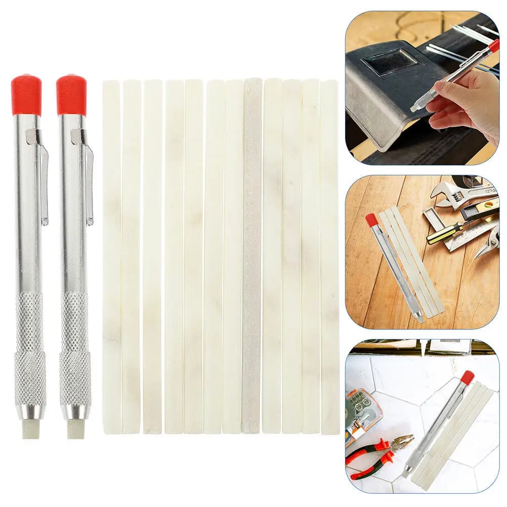 1Set Soapstone Pen Holder Set Copper Iron Soapstone Marker Pens for Welding Marking Welders Pencil Welding Tools Accessories