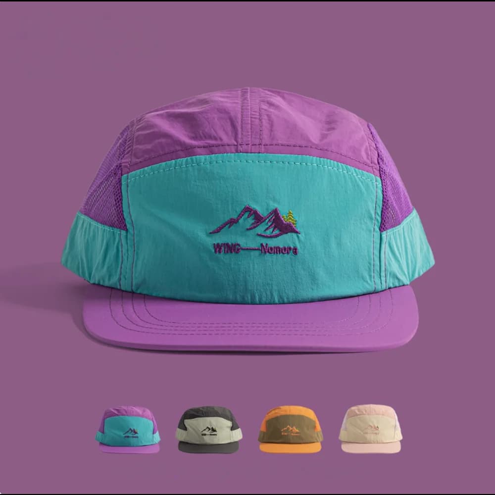 5 Panel Baseball Cap Nylon Mesh Embroidery Letter Color Block Hat for Men Women Outdoor Running Sport Cap