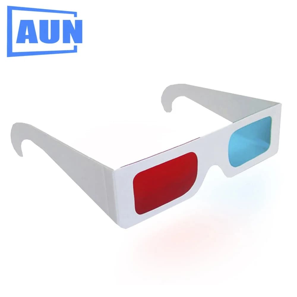 Occhiali 3D Universali in Cartone, Occhiali Portatili Rosso-Blu-Ciano per TV 3D, Film e Giochi, per DVD 3D, Gaming e Cinema Reale