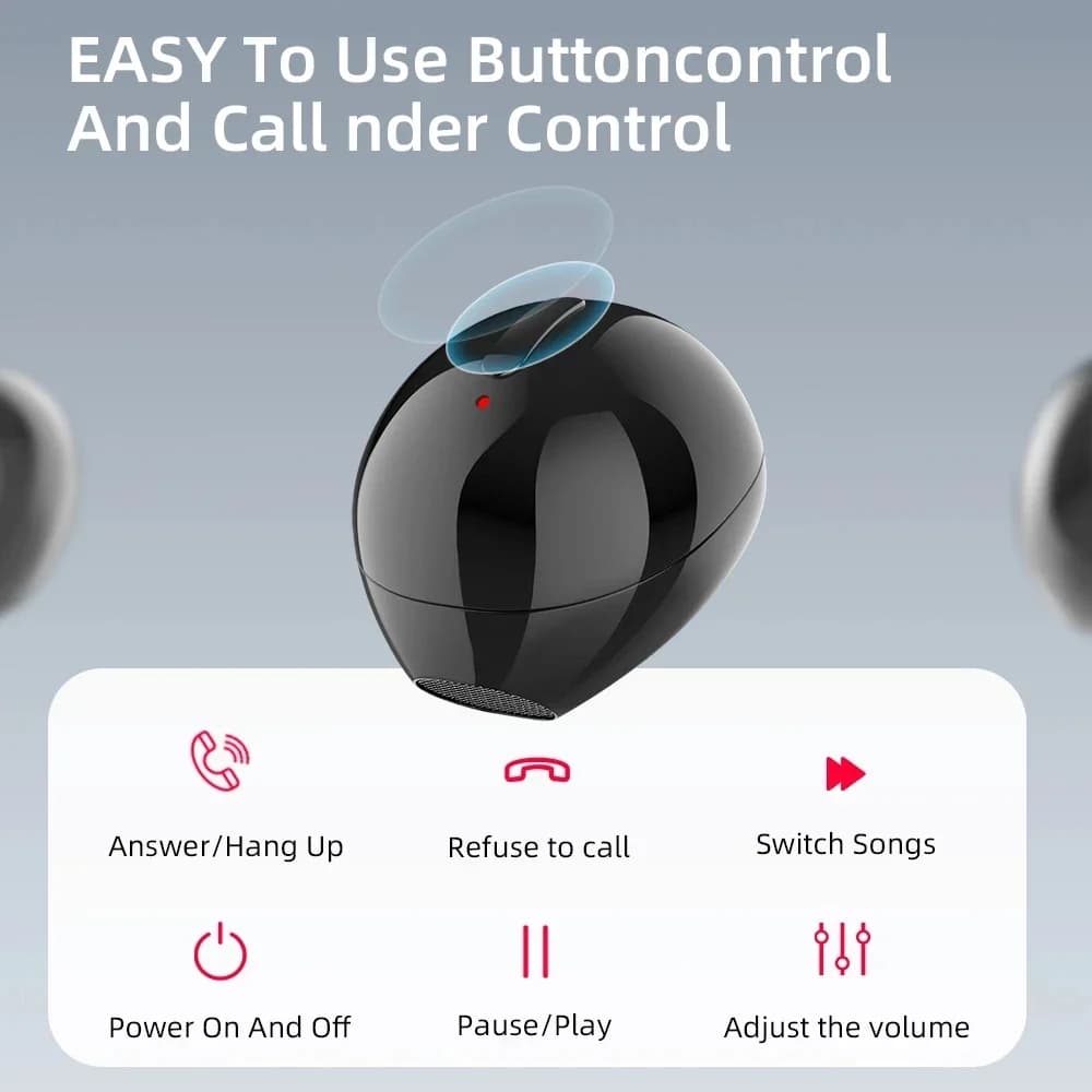 HaaYot Bluetooth 5.4 Wireless headphones Invisible headphones with noise reduction TWS headphones Comfortable sports headphones with microphone