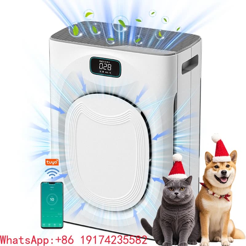 Macchina purificatrice d'aria intelligente per la casa, grande stanza, lavabile, filtro HEPA H13, purificatore d'aria per animali domestici, per peli, ingresso aria bifacciale