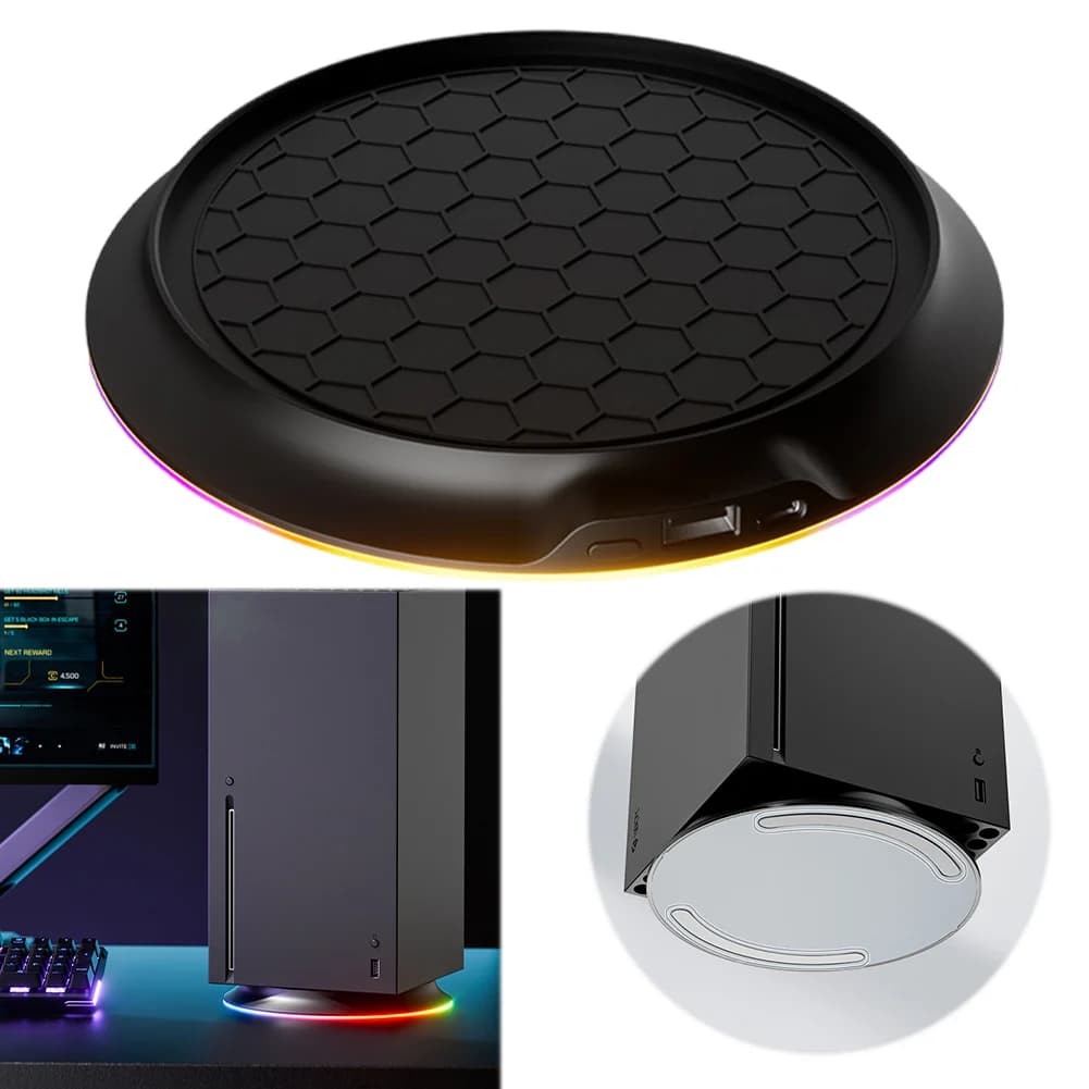 Stazione di Raffreddamento per Console Xbox Series X, Base Antiscivolo con Porta USB 2.0, Supporto RGB, Accessori per Giochi