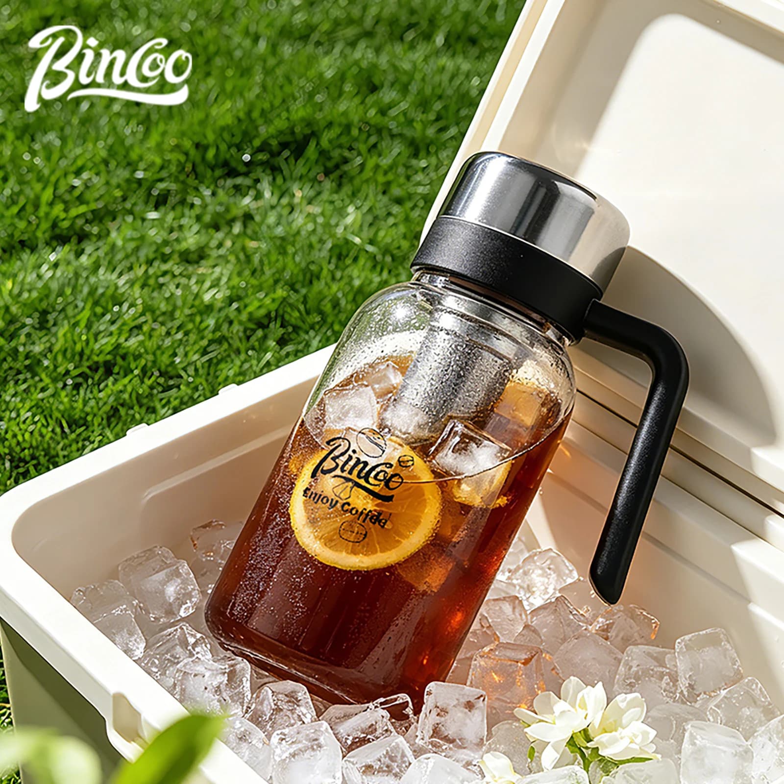 Bincoo 750ml Portable Cold Brew Carafe – Iced Coffee Maker, Cold Infuser Bottle, Tea Cold Brew Pitcher