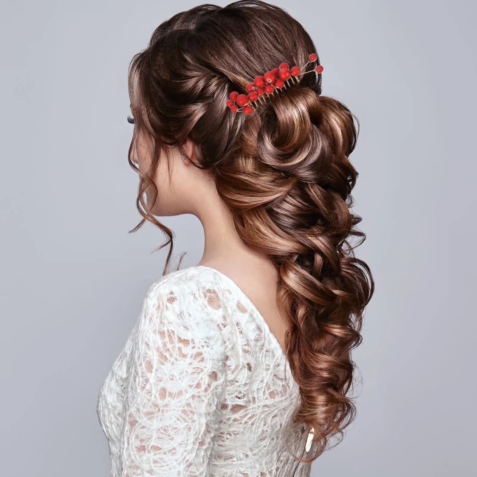 Set di Accessori per Capelli da Sposa con Perle, Elegante Copricapo Nuziale, Forcine a U, Pettini e Clip per Eventi Formali