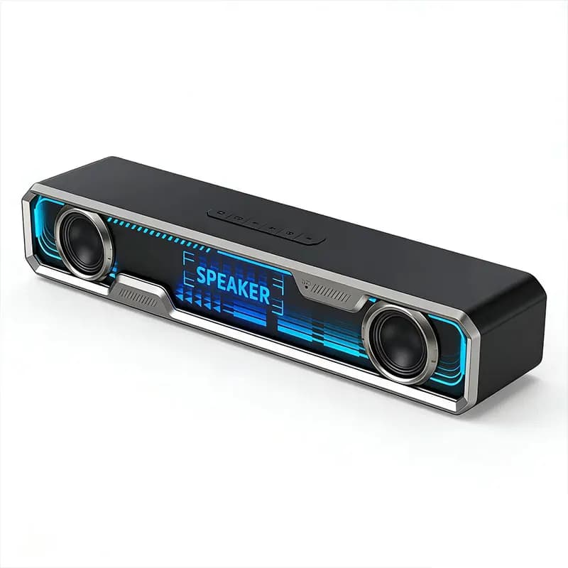 Altoparlante Bluetooth Cablato con Effetto Luce RGB Colorato, Doppi Altoparlanti, Doppio Diaframma per Bassi, Audio Stereo HIFI Surround