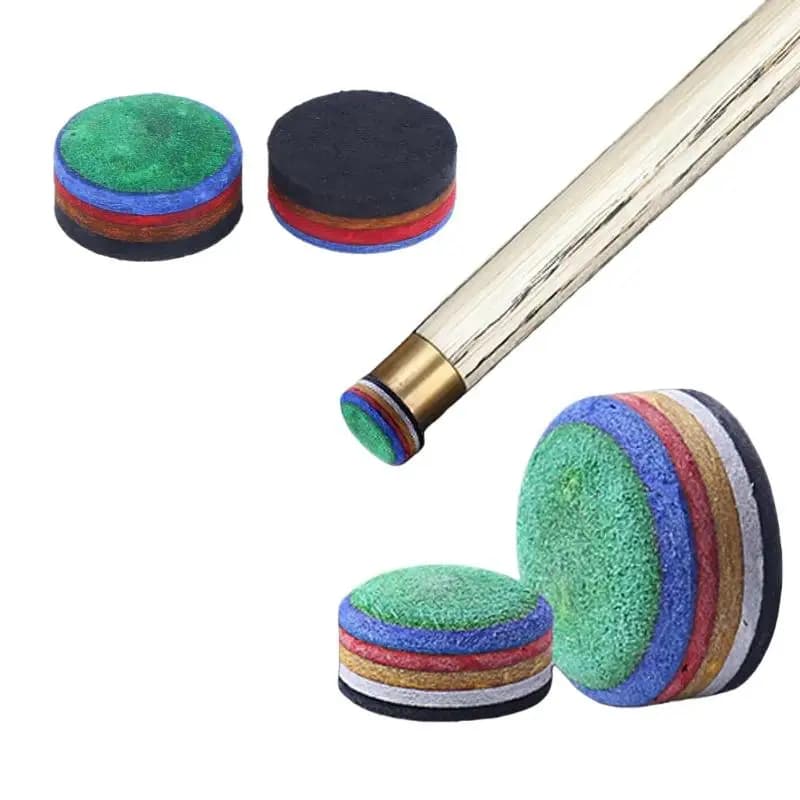 Perfeziona il tuo gioco con il nostro accessorio professionale per stecca da biliardo e snooker: 1 punta di ricambio in pelle di maiale a 6 strati da 11 mm con finitura arcobaleno.