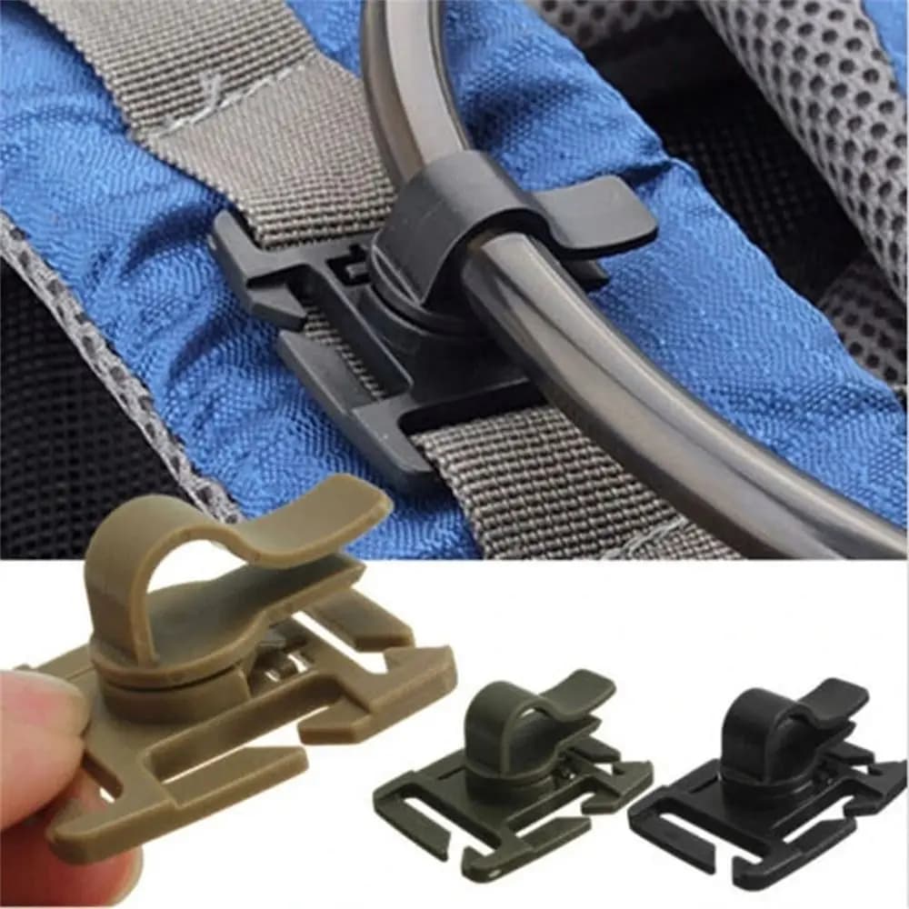 2 pezzi Clip per tubo girevole per bere Molle idratazione vescica cannuccia tubo per trappola Clip per fettuccia per forniture per sacchetti di acqua