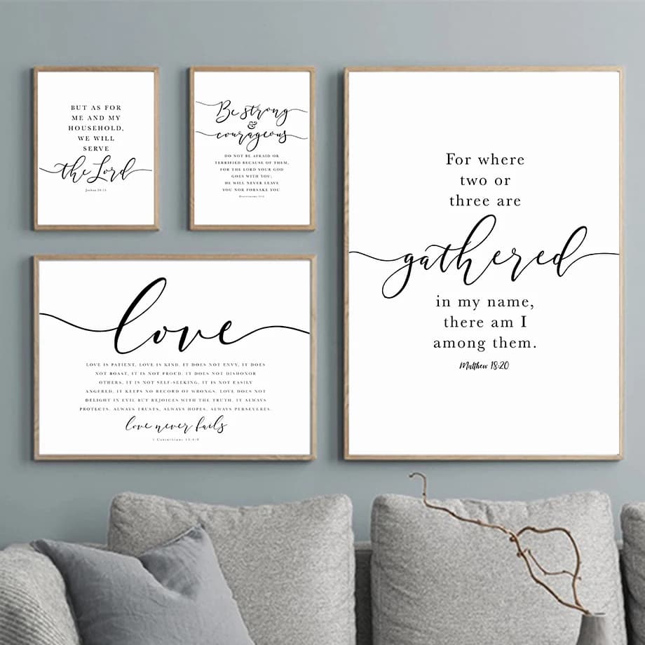 Modern Bible Verse Wall Art Religious Easter Gift Christian Decor Wall Art Canvas Painting Nordic Poster Home Living Room Dec