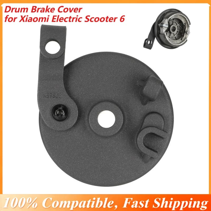 Drum Brake Cover for Xiaomi Electric Scooter 6 Front Wheel, Metal Brake Dust Shield, Rear Motor Shell Replacement Part