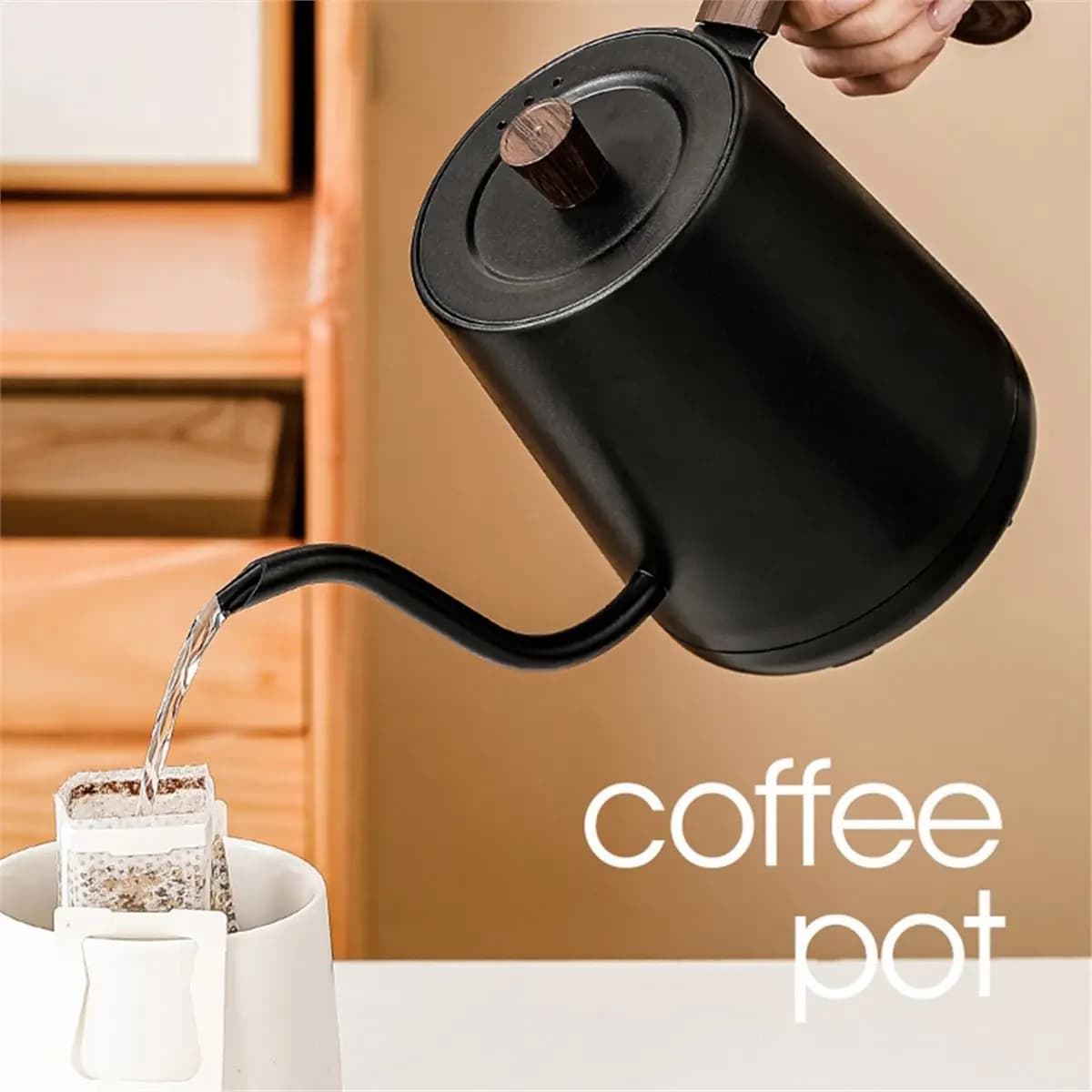 Electric swan neck kettle, smart coffee maker, electric kettle with temperature control, 1000 W EU fast heating electric kettle