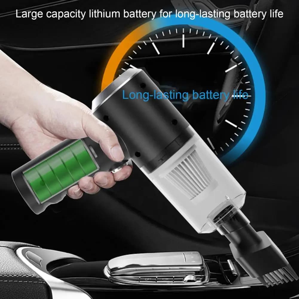 1 Set aspirapolvere per auto portatile senza fili 120W ricaricabile universale portatile collettore di polveri per auto forniture per veicoli