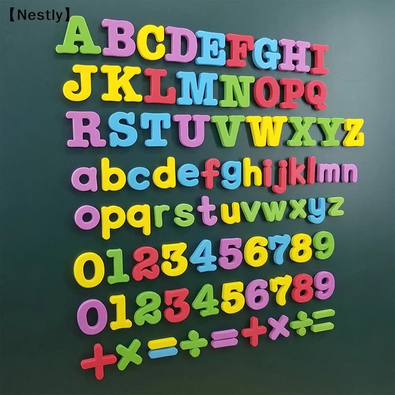 Lettere magnetiche Numeri Alfabeto ABC 123 Magneti per frigorifero Set di giocattoli educativi per l'apprendimento prescolare Maiuscoli e minuscoli Matematica〔Nest〕