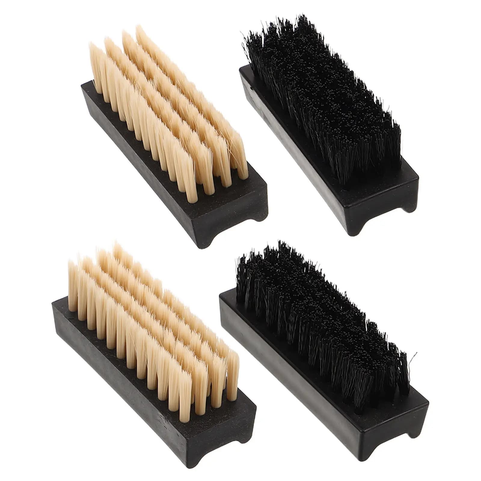Kit di 4 Spazzole Multifunzione per la Pulizia delle Scarpe, Applicatore Morbido in Crine di Cavallo, Spazzola Rigida per Sneaker, per la Cura di Stivali e Pelle Scamosciata