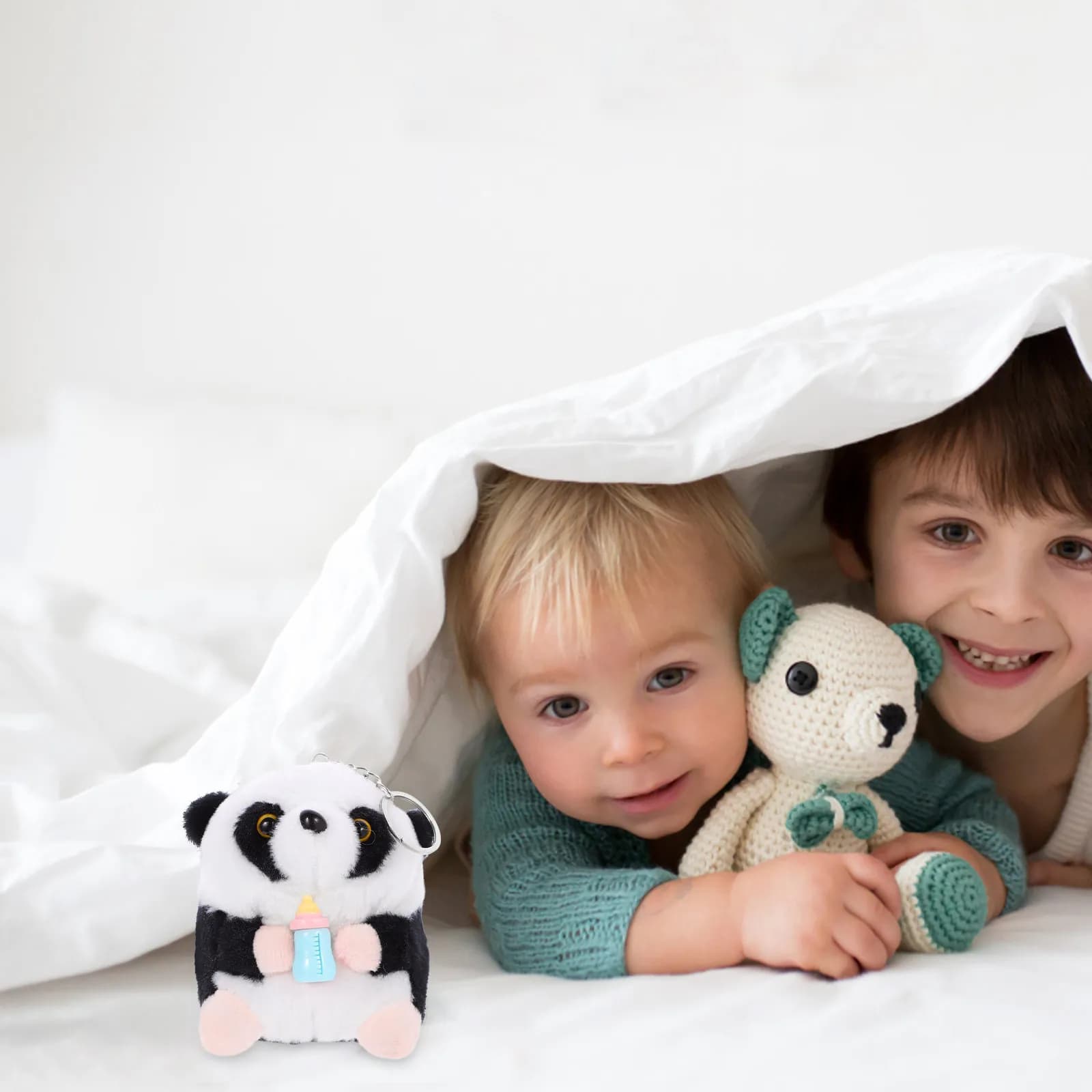 Portachiavi con Piccolo Adorabile Panda Cartone Animato, Peluche Morbido e Confortevole, Decorazione per Casa, Camera da Letto, Divano, Scrivania, Regalo per Adolescenti