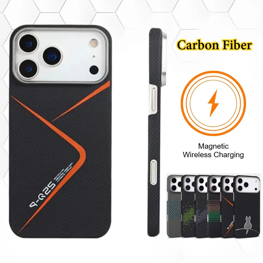 Custodia Premium in Vera Fibra di Carbonio Aramidica per iPhone 17 Pro Max 17Pro, Compatibile con Ricarica Wireless Magsafe, Ultra Sottile e Leggera