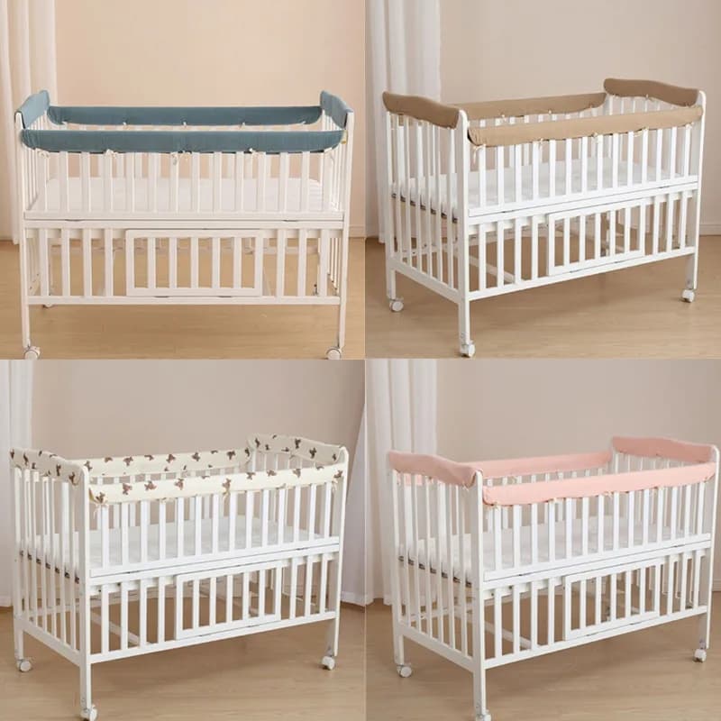 4 piece cotton cot bumper Standard Set of cover rail cover for cradle Set of soft and thick cradle cover
