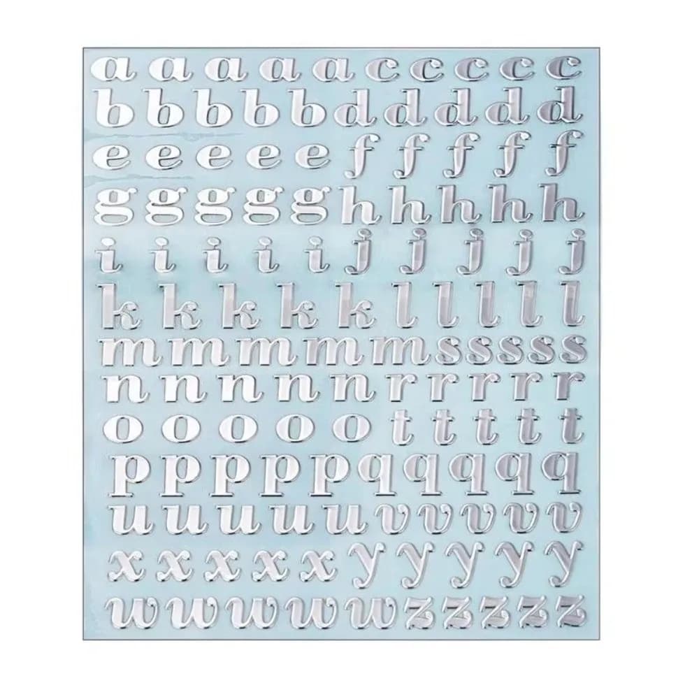 Adesivi Decorativi in Resina Epossidica Rame-Nichel Oro Argento Spessore 3mm, Lettere Glitterate Spesse, Arte in Resina Epossidica Metallica - 1 Pezzo
