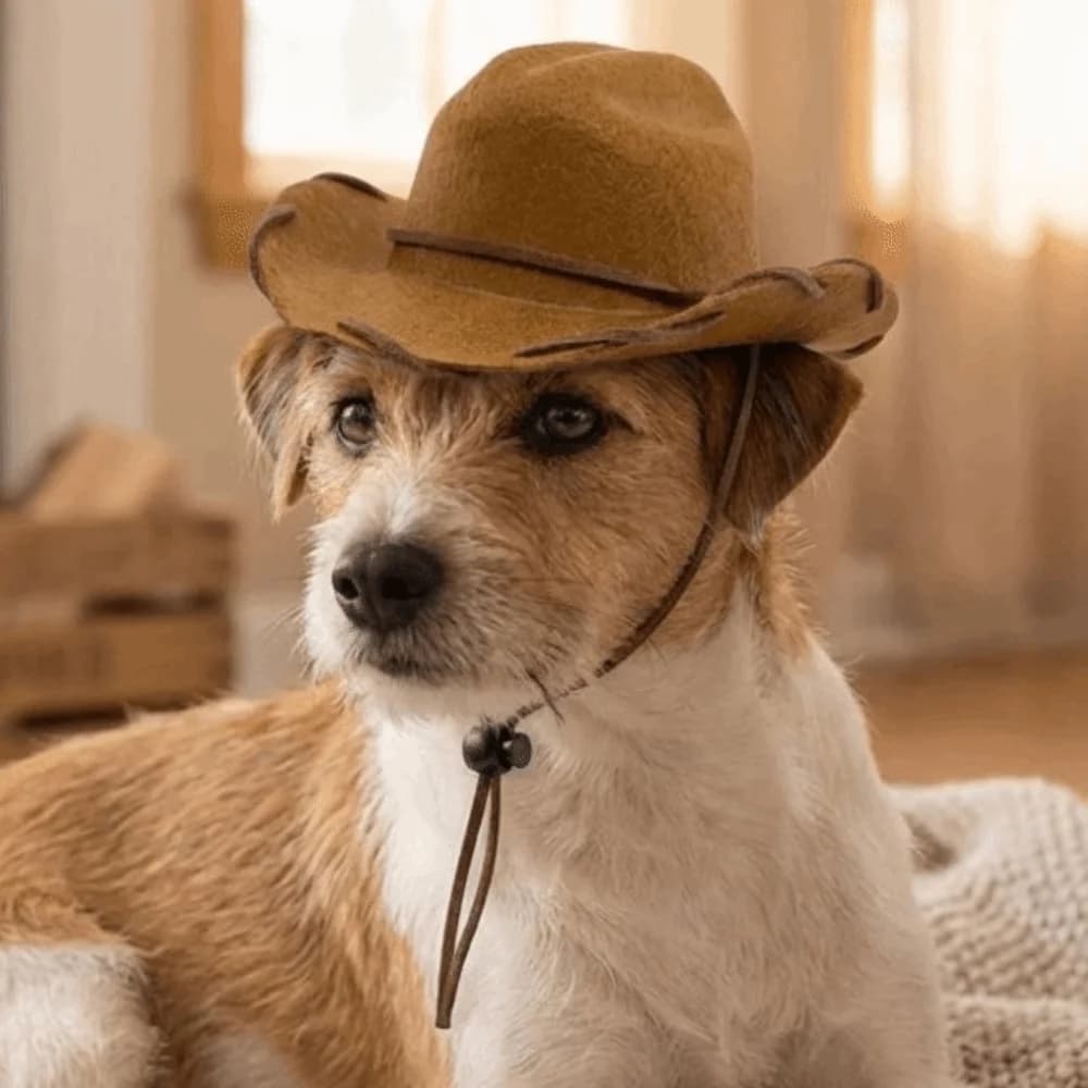 Head Wear Adjustable Dog Cowboy Hat Handmade Stitched Secure Fit Cat Sunscreen Hat Breathable Pet Outdoor Hats Travel Use