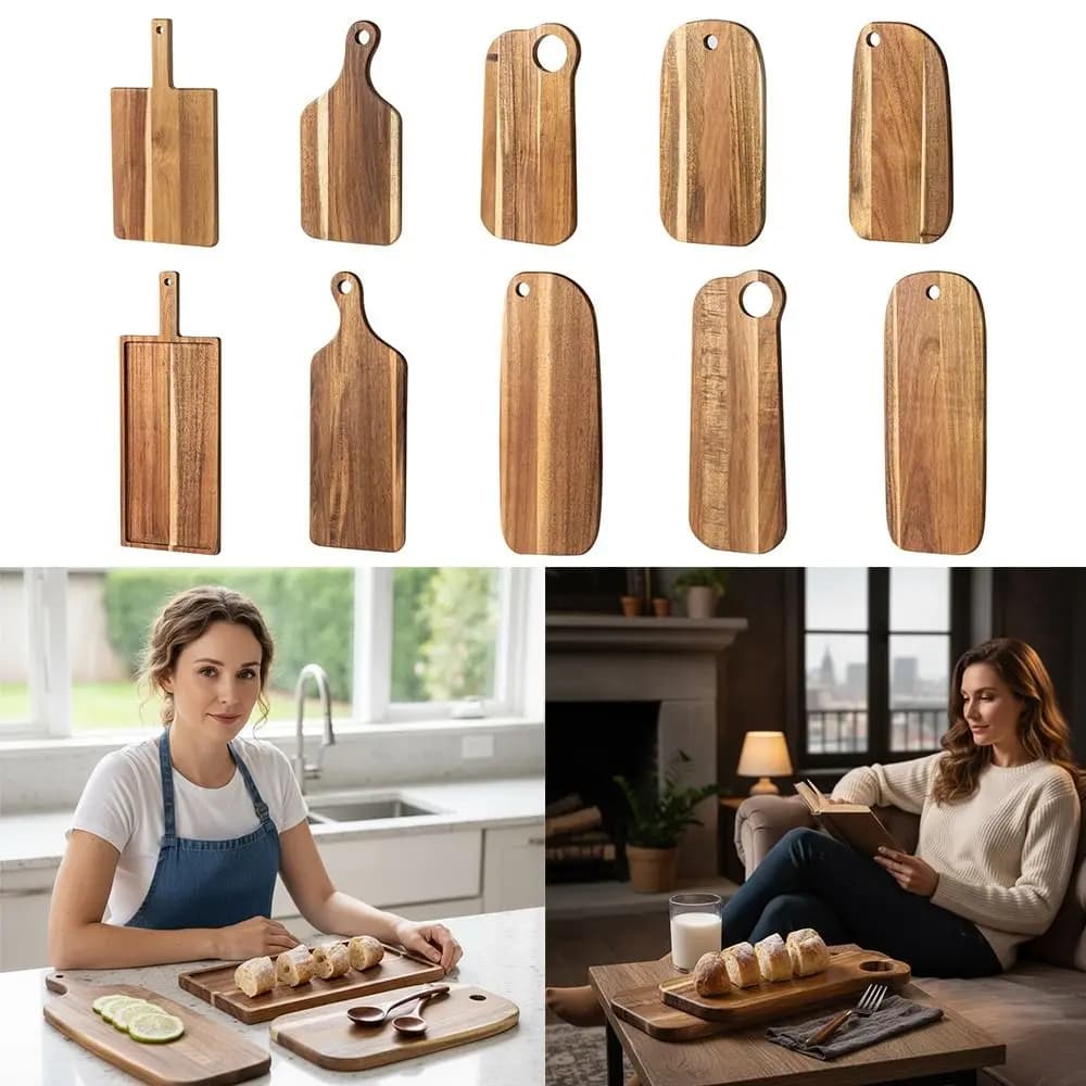 Taglieri in legno ispessiti con manico, blocchi da taglio, utensili da cucina, tagliere anti-muffa per pane e frutta