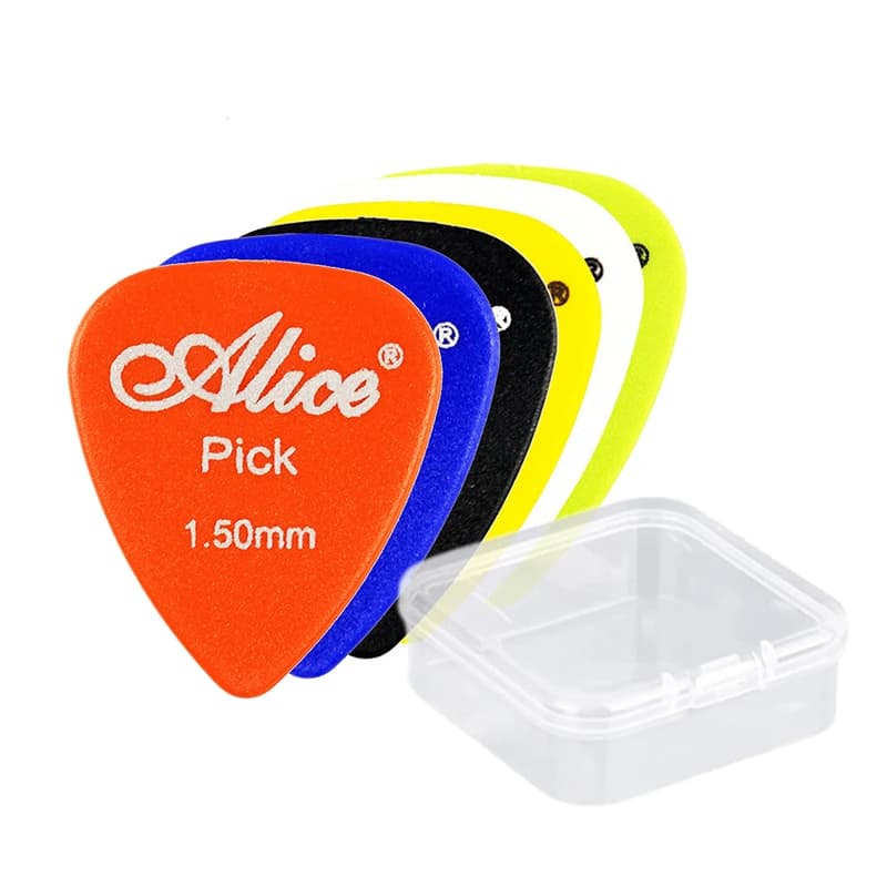 10 plettri per chitarra con mini scatola, in ABS misto, opachi, antiscivolo, per chitarra acustica, elettrica, basso, ukulele TMZ