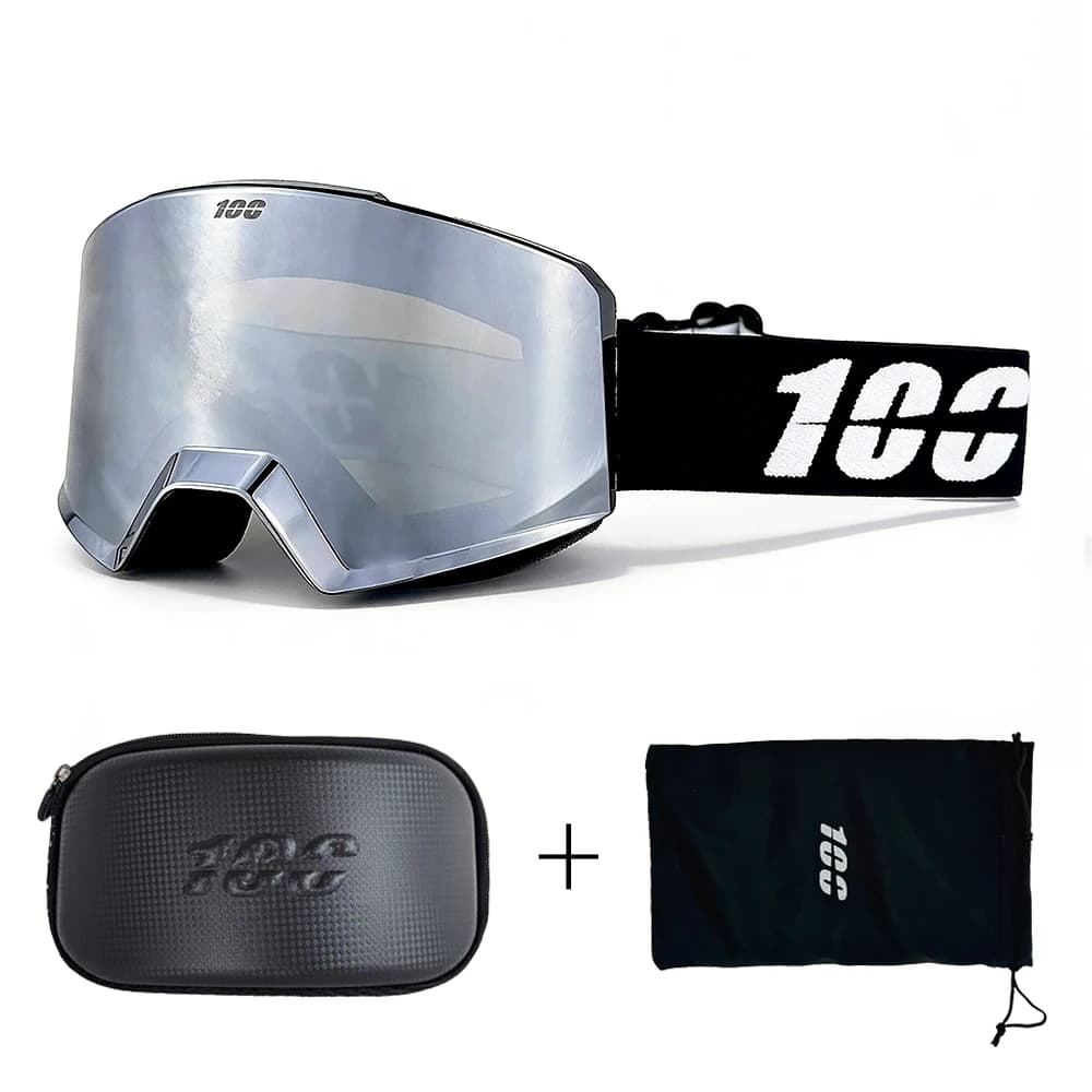 Occhiali da sci magnetici professionali Lenti a doppio strato Anti-appannamento UV400 Occhiali da sci grandi Occhiali da snowboard per uomo Donna