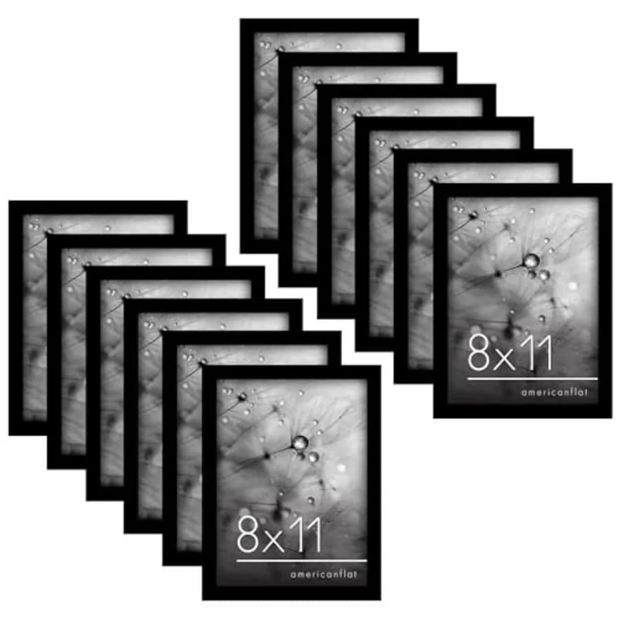 Picture Frame with Polished Plexiglass - Set of 12 - Signature Collection - Picture Frames with Engineered Wood - Photo Frame f