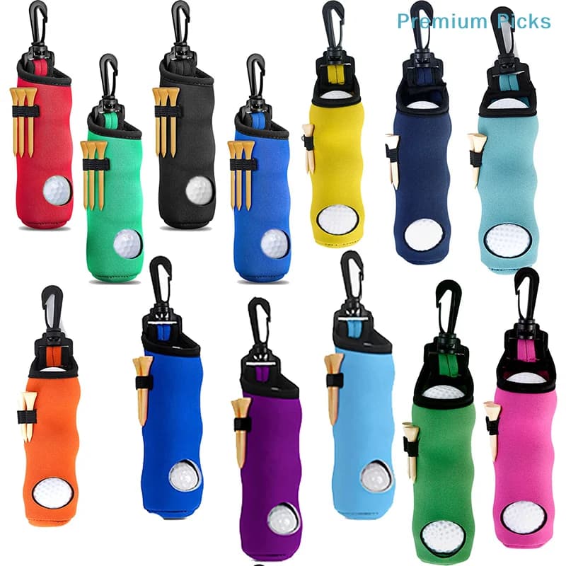 portable1Pc Golf Tee Holder Golf Ball Carry Bag Pouch Golf Ball Holder Keychain Belt Clip Golf Gifts Accessories