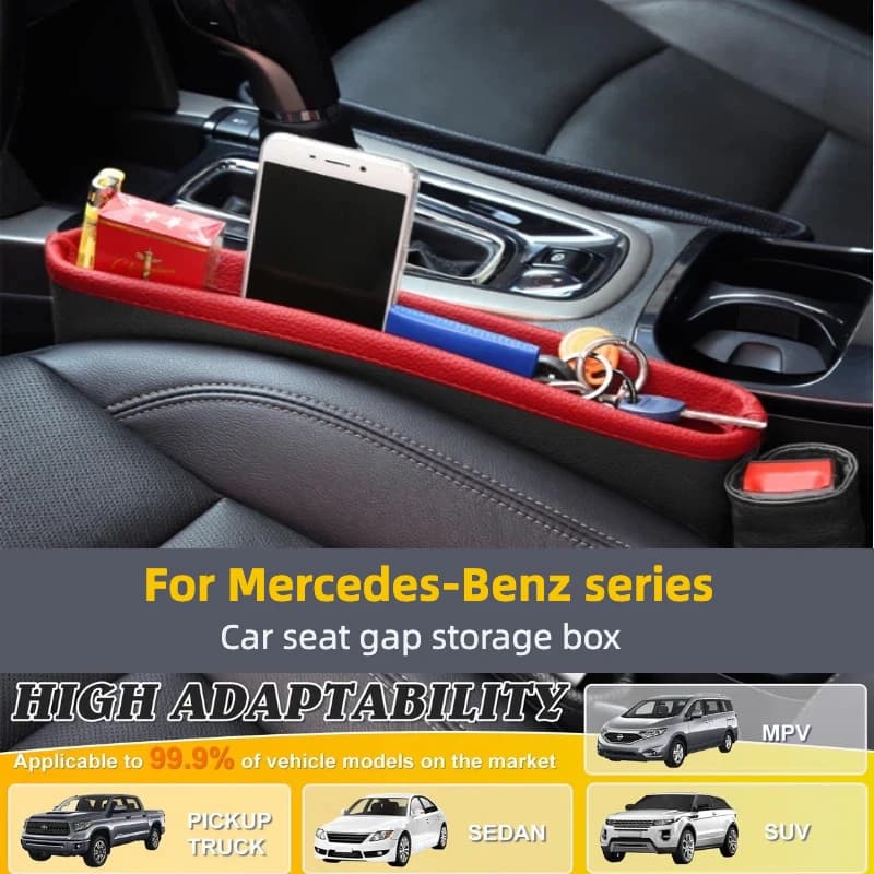 2pcs ForMercedes serie Benz dedicated car seat gap storage box and leather center console gap filling storage box car decoration