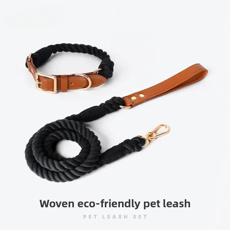 Loudik High-grade Pure Cotton Woven Dog Leash Pet Collar Walking Dog Rope Medium and Large Dog Products Going Out Accessories