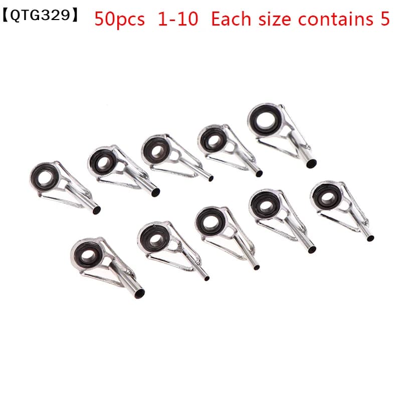 【QTG329】80pcs/Box size1-10# Fishing Rod Guide Tip Repair Kit Set DIY Eye Rings Fishing Rod Guide Fishing Tackle[T]【WQ】