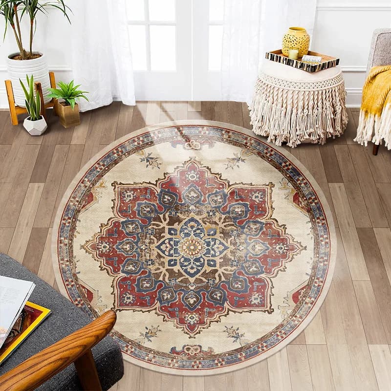 Fashionable Persian Theme Round Carpet Living Room Sofa Decorations For Home Bedroom Bedside Table Soft carpet Yoga Mat Chairs
