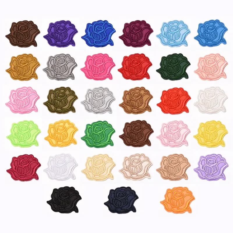 33Pcs Rose Embroidery Decorative Patch for Cloth Bag Hat Sock Accessories Patches