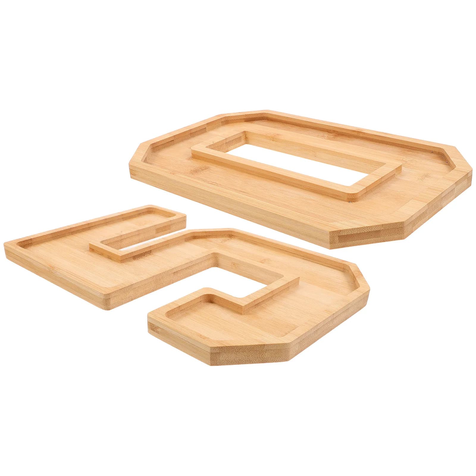 Set di 1 Vassoio in Legno a Forma di Numero, Lavabile e Robusto, per Snack, Frutta Secca, Antipasti, Uso Domestico