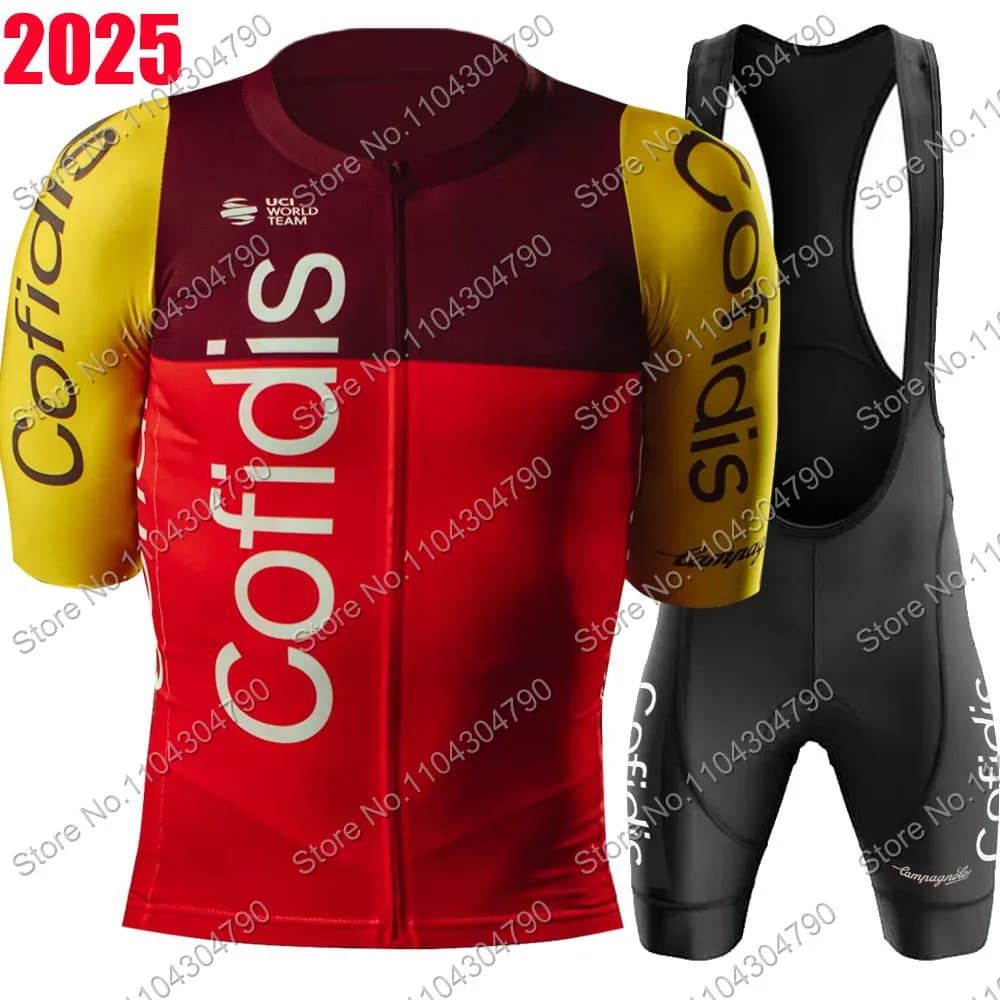 Cofidis Team 2025 Maglia da ciclismo Set Uomo Estate Francia Pro Abbigliamento da ciclismo Camicie da bici da strada Tuta Pantaloncini con bretelle da bicicletta MTB Maillo