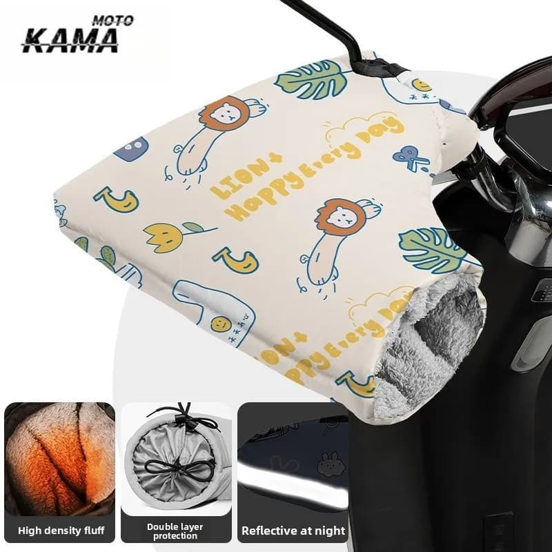 Guanti da manubrio impermeabili per moto Fodera antivento Guanti con copertura per maniglia calda Protezione per le mani invernale per scooter da moto