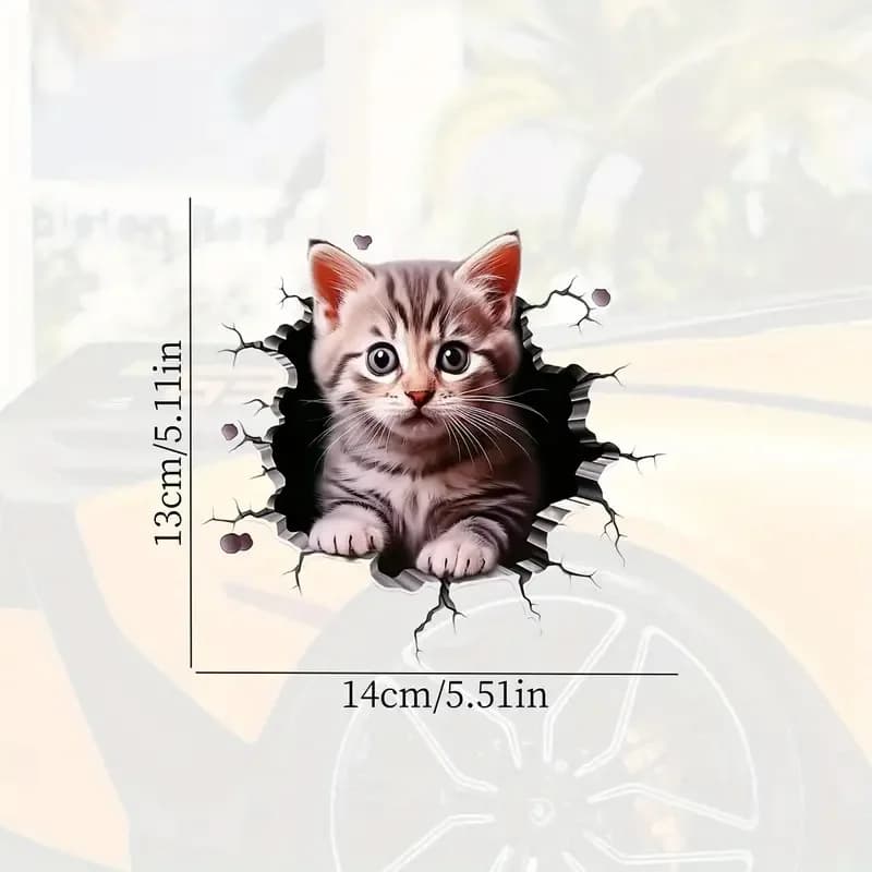 1pc adesivo per auto 3D simpatico gatto gatto personalizzato blocco corpo antigraffio auto moto SUV finestra laptop adesivo decorativo universale