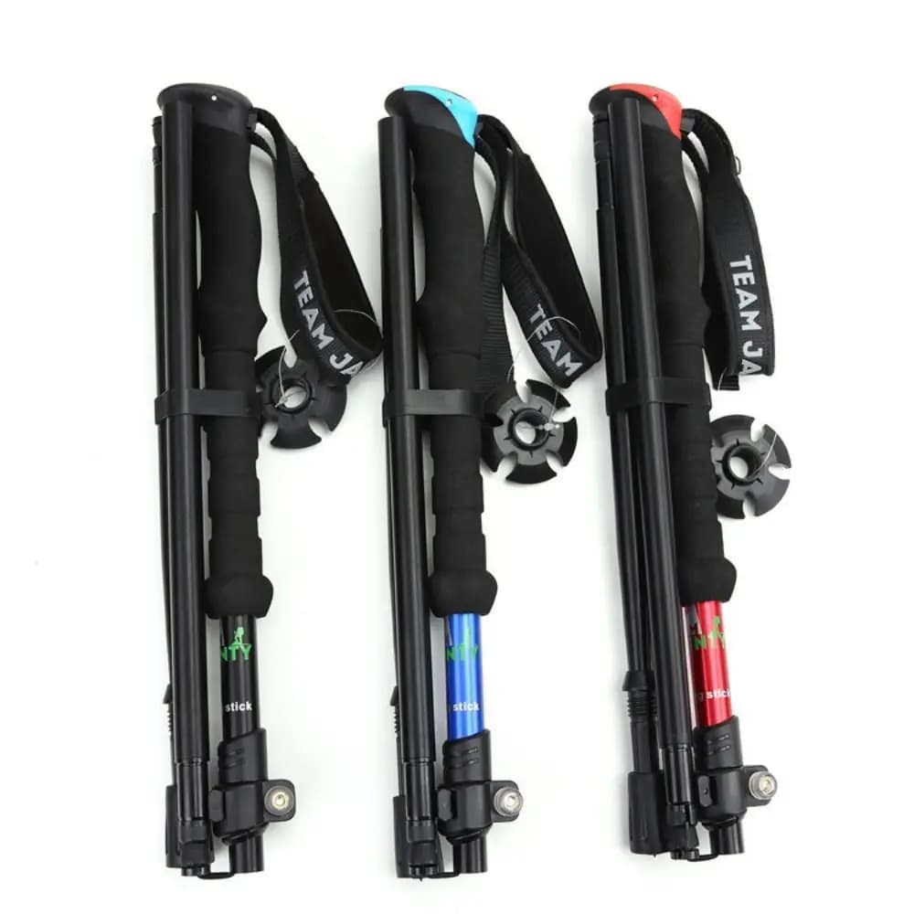 Trekking poles for outdoors in aluminium EVA Fast adjustable locks Cross-seater Hiking equipment for personals from colorful telescopic tramway