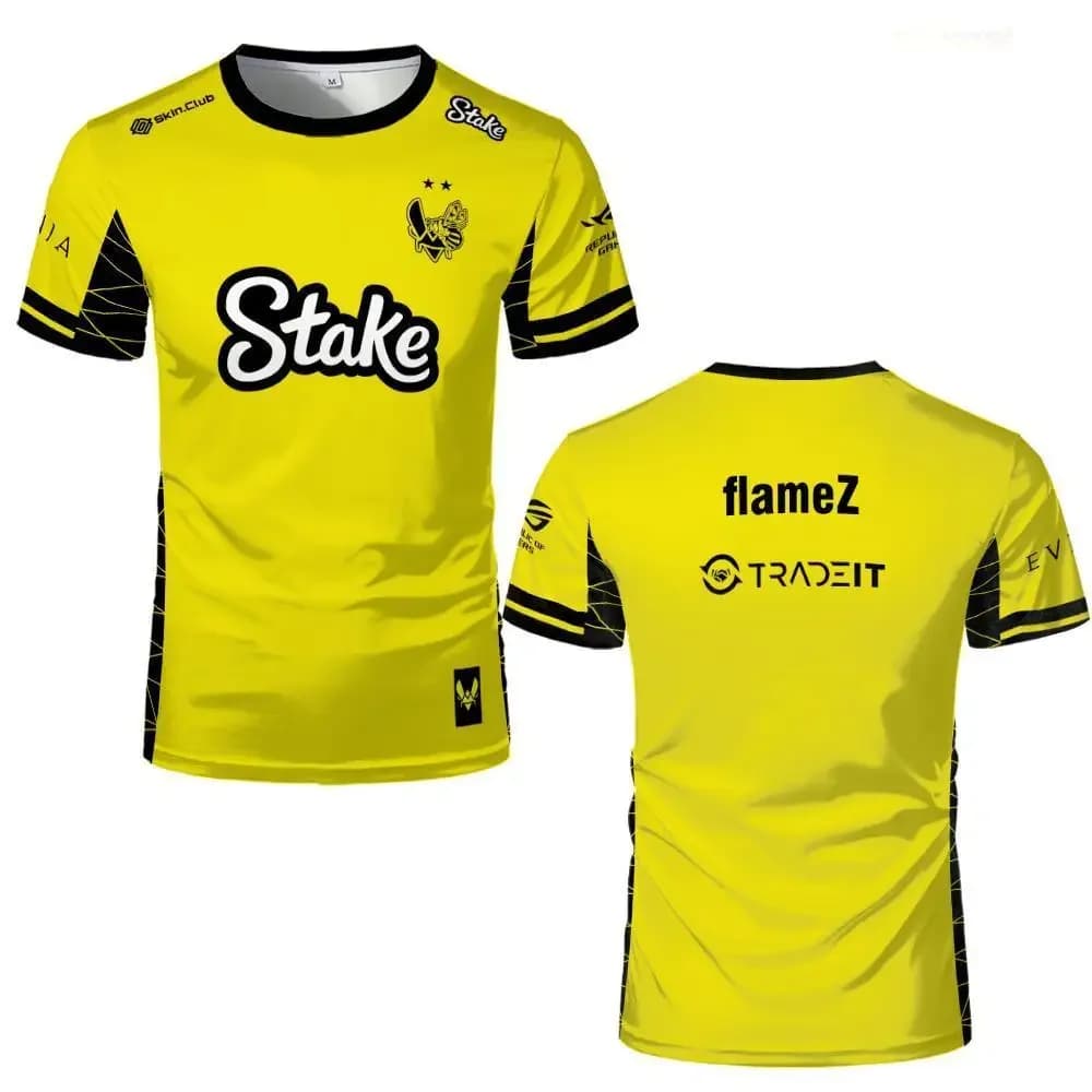 Maglia Ufficiale Team Vitality Esports Club University 2026 IEM Cologne CSGO Pro League Major, Nuova Divisa Gialla per Allenamento, Magliette per Famiglia e Bambini