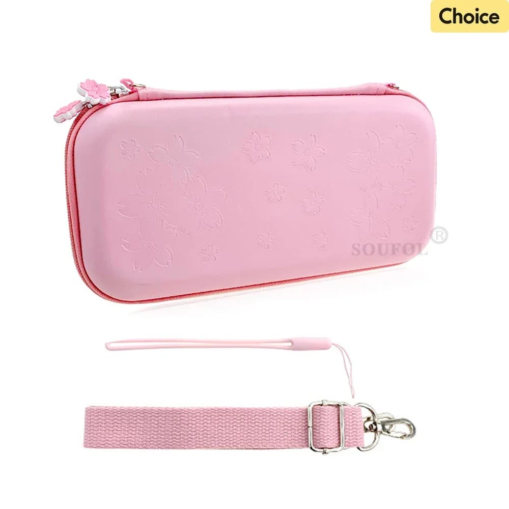 Nuovo per NS Pink Sakura Flower Borsa da trasporto portatile per interruttore OLED PU Custodia impermeabile Custodia di copertura per Nintend Switch