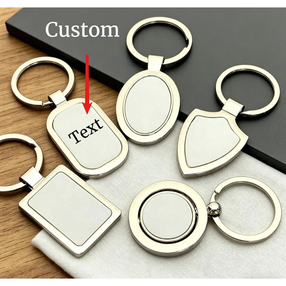 Semplice Portachiavi in Acciaio Inossidabile con Ciondolo e Fibbia, Anello Portachiavi Personalizzabile con Incisione Laser, Regalo Fai-da-Te per Anniversario